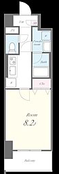 ウィステリアフロリバンダ 1Kの間取図画像