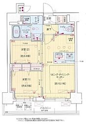 プレリス花の木オルディア 2LDKの間取図画像
