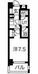 メリヴ鶴舞 1Kの間取図画像