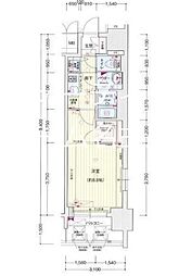 プレサンスジェネ丸の内 1Kの間取図画像