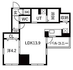 ザ・レジデンスパーク栄 1LDKの間取図画像