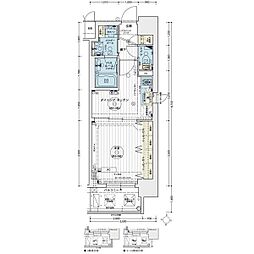 エステムコート名古屋栄プレシャス 1DKの間取図画像
