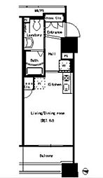 パークアクシス名駅南 1Kの間取図画像