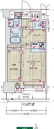 プレサンス葵デュリス 1LDKの間取図画像
