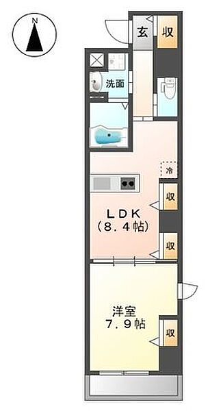 愛知県名古屋市西区那古野２丁目(賃貸マンション1LDK・3階・45.03㎡)の写真 その2