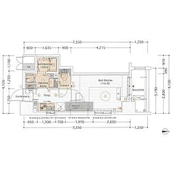 名古屋市営東山線 亀島駅 徒歩7分の賃貸マンション 8階1Kの間取り