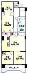 旭コーポラス北仙台 4LDKの間取図画像