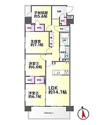 プレシスあすと長町エクレール 4LDKの間取図画像