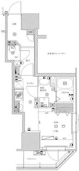 ライジングプレイス亀戸 210｜東京都江東区亀戸７丁目(賃貸マンション1K・2階・27.04㎡)の写真 その2