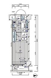 メインステージ入谷V 4階1Kの間取り