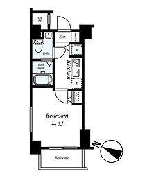 クレアシオン門前仲町 1Kの間取図画像
