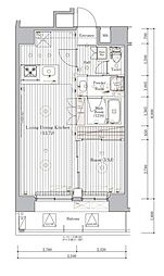 ミライズ東京EASTアネックス 1Kの間取図画像