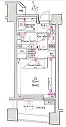 Lフラット鶯谷 1Kの間取図画像