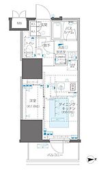 ZOOM信濃町 1DKの間取図画像