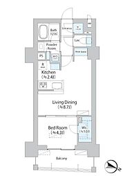 イストワール阿佐ヶ谷 1LDKの間取図画像
