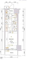 アルテシモアルド 1Kの間取図画像
