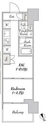 ウエリスアーバン水天宮前 1DKの間取図画像