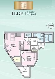Daiwaグレイスメゾン亀戸 1LDKの間取図画像