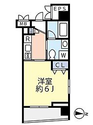 グランヴァンラクシス東大島 1Kの間取図画像