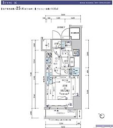 メインステージ五反野II 1Kの間取図画像