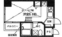 アベゼ住吉 ワンルームの間取図画像
