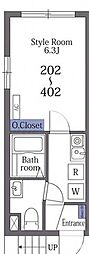 ラターシュ町屋 1Kの間取図画像