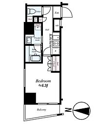セジョリ北千住ノワール 1Kの間取図画像
