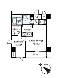 ARCOBALENO MINOWA 1LDKの間取図画像