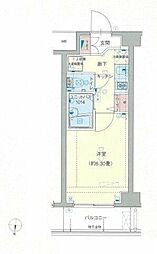 ヴェルト木場マリナコート 1Kの間取図画像