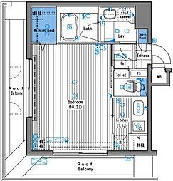 グランド・ガーラ三田 1Kの間取図画像