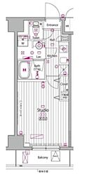 ガーラ・グランディ木場 1Kの間取図画像