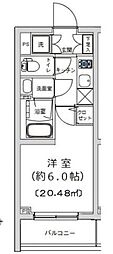 ライジングプレイス綾瀬 1Kの間取図画像