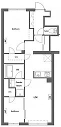 CREATIF東日暮里 2LDKの間取図画像