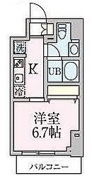 ブランシュワ 1Kの間取図画像