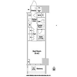 COMFORIA門前仲町 1Kの間取図画像
