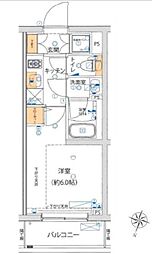 ライジングプレイス綾瀬 1Kの間取図画像