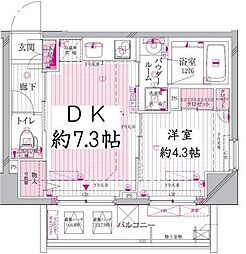レルシール大島 1DKの間取図画像