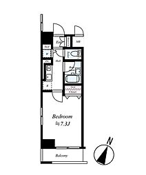 シンシア日本橋新川 1Kの間取図画像