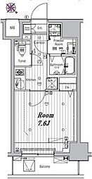 MAKESDESIGN三ノ輪 1Kの間取図画像