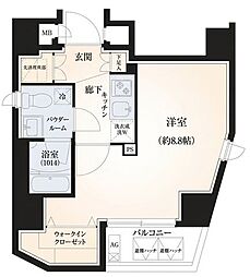 ルクレ墨田緑2 1Kの間取図画像