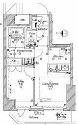 SYFORMEIRIYA 1DKの間取図画像