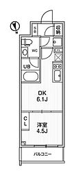 ALTERNA浅草 1DKの間取図画像