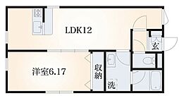 セレンディピティ浅草 1LDKの間取図画像