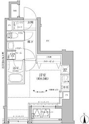 RELUXIA上野EAST ワンルームの間取図画像