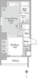 ラクラス浅草 1LDKの間取図画像