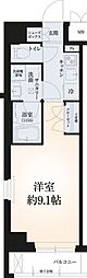 レガリス門前仲町パークサイド 1Kの間取図画像