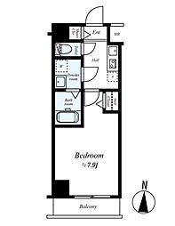 プレール・ドゥーク住吉2 1Kの間取図画像