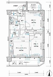 メインステージ押上4 2DKの間取図画像