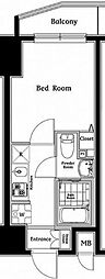 N-stage本八幡 1Kの間取図画像