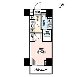 プレール・ドゥーク押上4 1Kの間取図画像